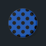 Black polka dots on royal blue magnet<br><div class="desc">Black polka dots on royal blue</div>