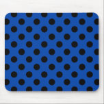 Black polka dots on royal blue mouse pad<br><div class="desc">Black polka dots on royal blue</div>