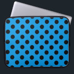 Black polka dots on sky blue laptop sleeve<br><div class="desc">Black polka dots on sky blue</div>