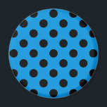 Black polka dots on sky blue magnet<br><div class="desc">Black polka dots on sky blue</div>