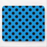 Black polka dots on sky blue mouse pad<br><div class="desc">Black polka dots on sky blue</div>