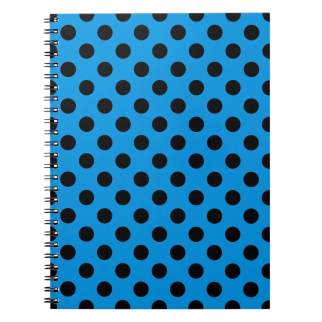 Black polka dots on sky blue notebook (Front)