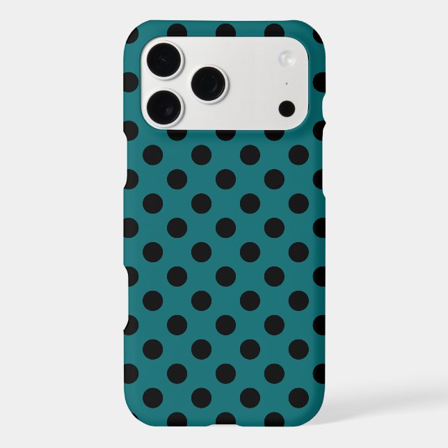 Black polka dots on teal (Back)