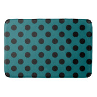 Black polka dots on teal
