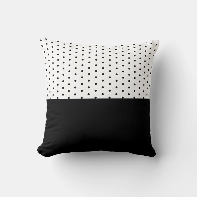 Black polka dots on Throw Pillow (Front)