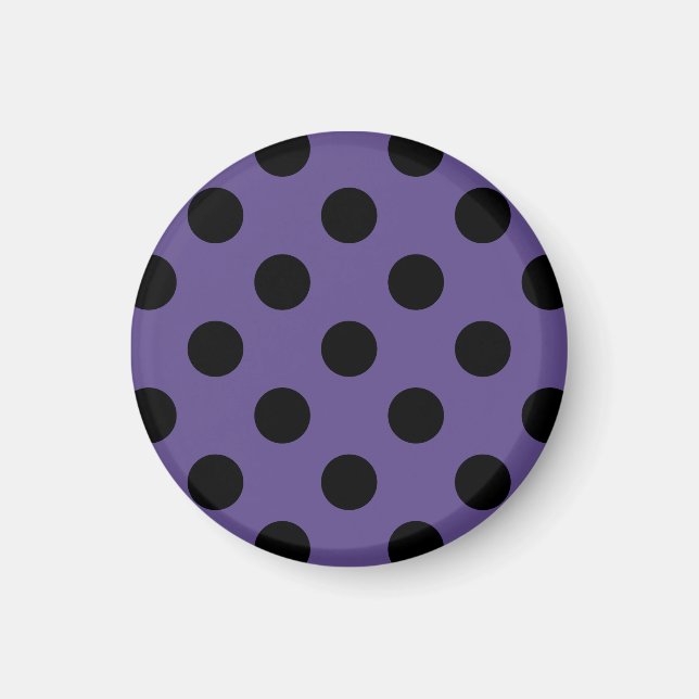 Black polka dots on ultra violet magnet (Front)