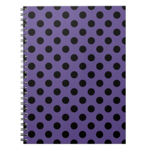 Black polka dots on ultra violet spiral notebook