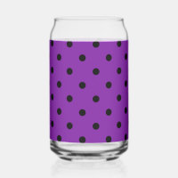 Black Polka Dots on Violet Purple