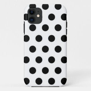 Black polka Dots On White Background Case-Mate iPhone Case