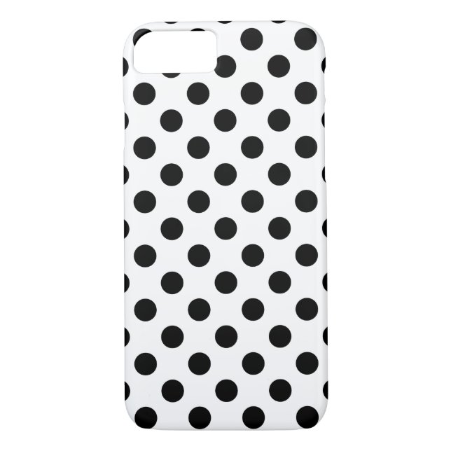 Black polka dots on white Case-Mate iPhone case (Back)