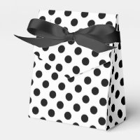 Black polka dots on white