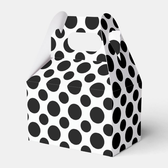 Black Polka Dots on White Gift Box (Front Side)