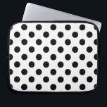 Black polka dots on white laptop sleeve<br><div class="desc">Black polka dots on white</div>