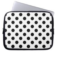 Black polka dots on white
