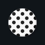 Black polka dots on white magnet<br><div class="desc">Black polka dots on white</div>