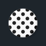 Black polka dots on white magnet<br><div class="desc">Black polka dots on white</div>