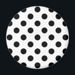 Black polka dots on white magnet<br><div class="desc">Black polka dots on white</div>