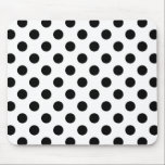 Black polka dots on white mouse pad<br><div class="desc">Black polka dots on white</div>