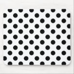 Black polka dots on white mouse pad<br><div class="desc">Black polka dots on white</div>