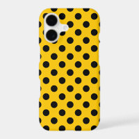 Black polka dots on yellow
