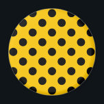 Black polka dots on yellow magnet<br><div class="desc">Black polka dots on yellow</div>