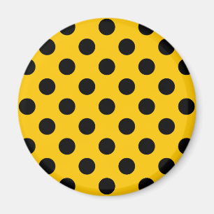 Black polka dots on yellow magnet