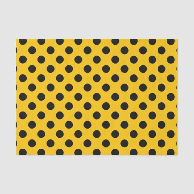 Black polka dots on yellow tissue paper (Front)