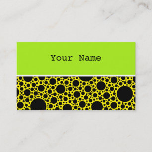 Black Polka Dots Pattern + your back & text Business Card