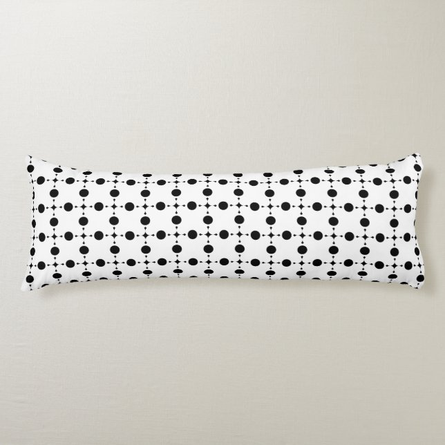 Black Polka Dots, Polka Dot Pattern, Dots, Dotted Body Cushion (Front)