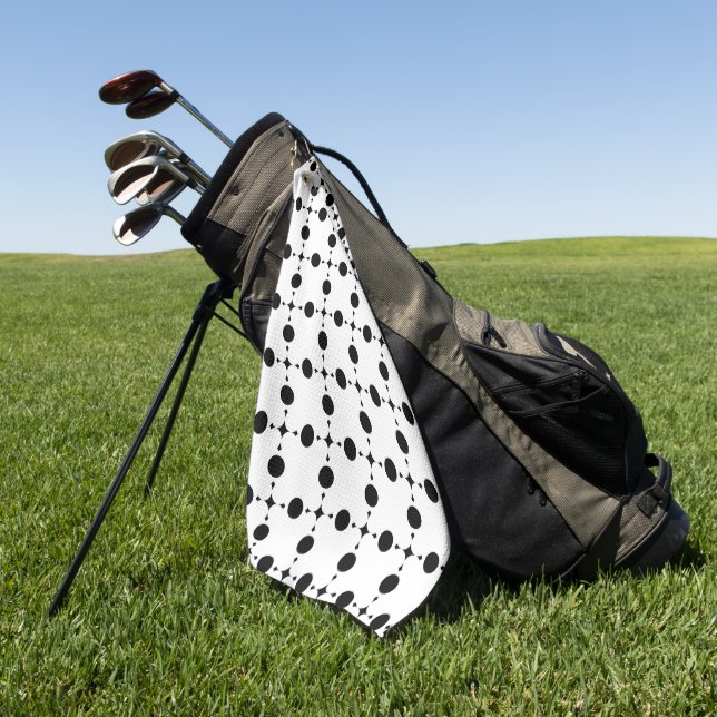 Black Polka Dots, Polka Dot Pattern, Dots, Dotted Golf Towel (Green)