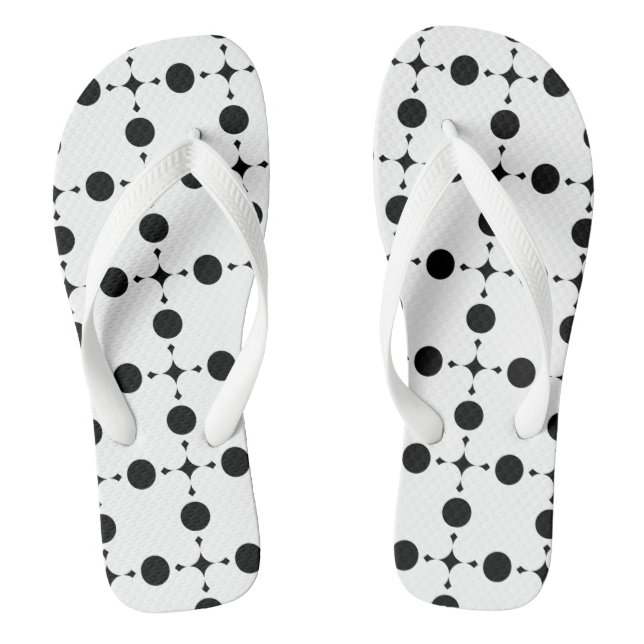 Black Polka Dots, Polka Dot Pattern, Dots, Dotted Jandals (Footbed)