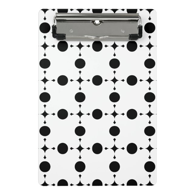 Black Polka Dots, Polka Dot Pattern, Dots, Dotted Mini Clipboard (Front)