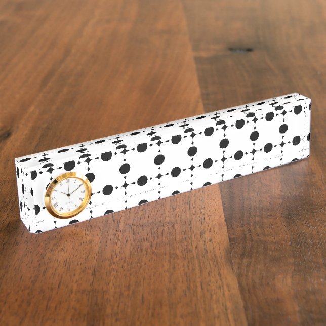 Black Polka Dots, Polka Dot Pattern, Dots, Dotted Nameplate (Side)