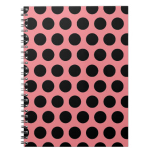 Black Polka Dots Spiral Notebook