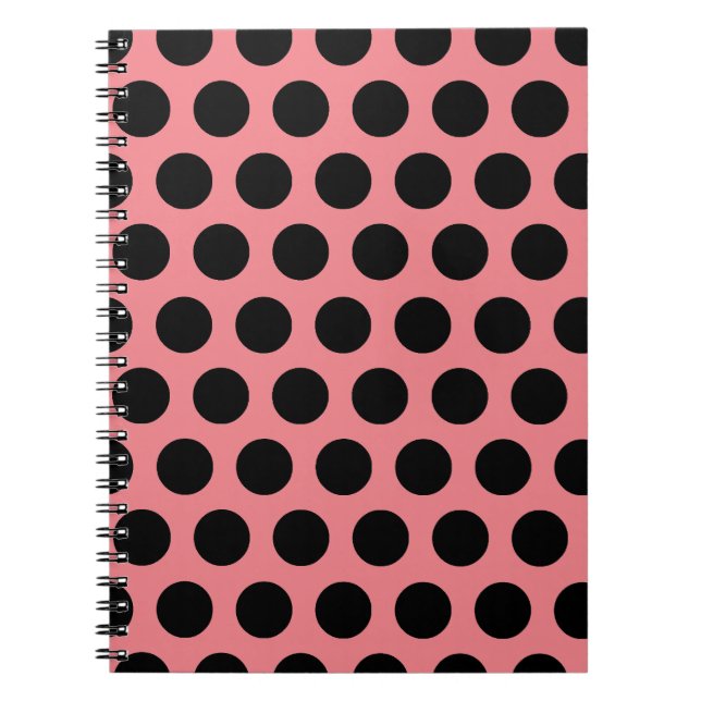 Black Polka Dots Spiral Notebook (Front)