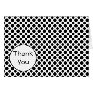 Black Polka-Dots Thank You Card