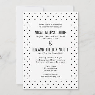 Black Polka Dots with 2 Sets Bride's Parents Invitation