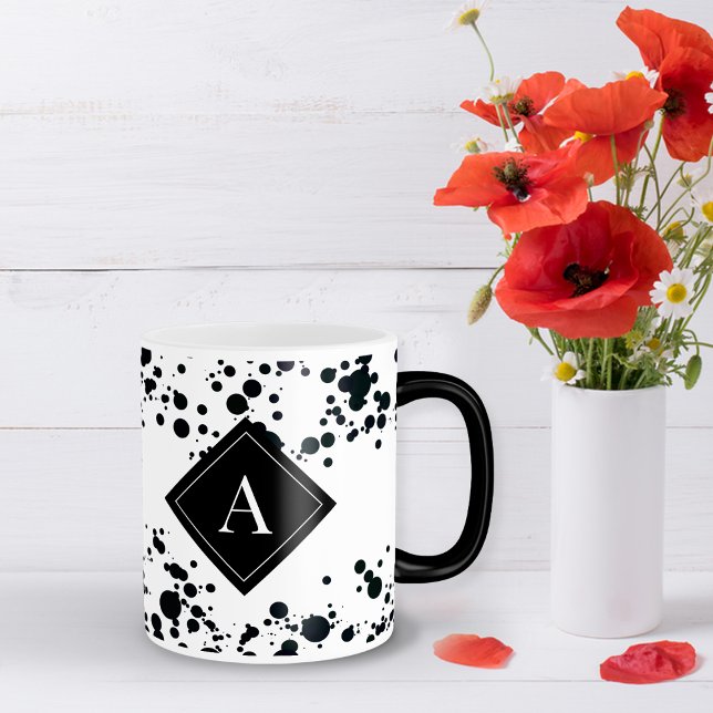 Black polka monogram Coffee Mug (Creator Uploaded)