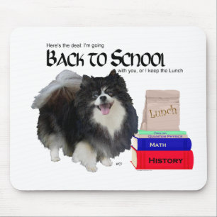 Black Pomeranian Back to School Mouse Pad