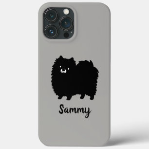 Black Pomeranian Cute Cartoon Dog Custom iPhone 13 Pro Max Case