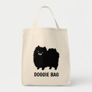 Black Pomeranian | Cute Cartoon Dog Custom Tote Bag