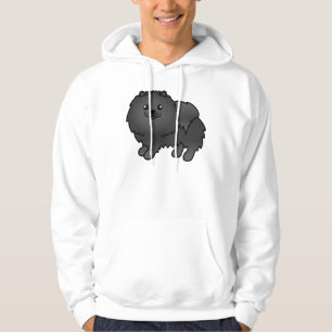 Black Pomeranian Cute Cartoon Dog Hoodie