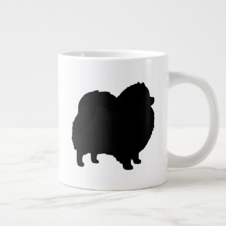 Black Pomeranian Dog Breed Silhouettes Large Coffee Mug