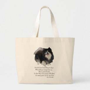Black Pomeranian Keepsake Large Tote Bag