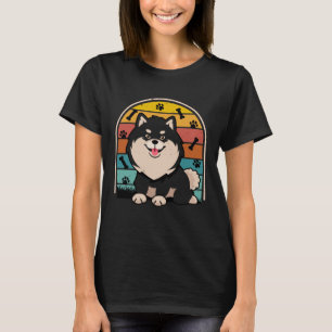 Black Pomeranian Retro Pom Mom Dog Dad Pomeranian T-Shirt