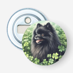 Black Pomeranian St Patricks Day Bottle Opener