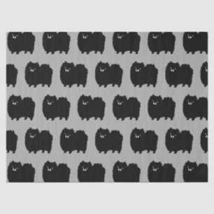 Black Pomeranians Pattern Cute Fluffy Dog Tissue Paper