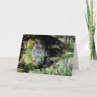 "Black Pond" Adirondack Lake and Rock Landscape Card