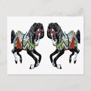 Black Ponies Postcard