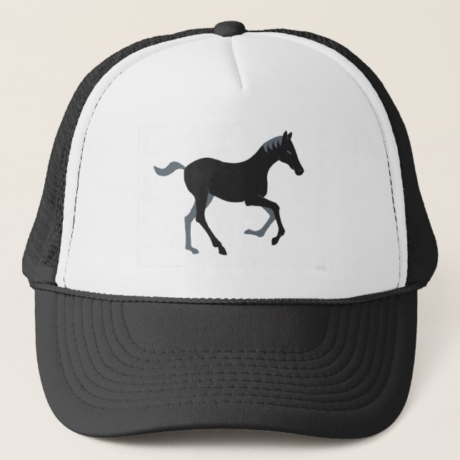 Black pony trucker hat (Front)
